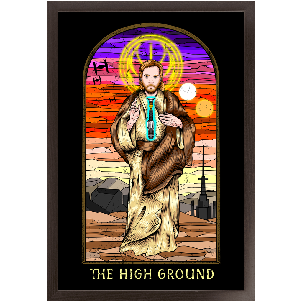 Obi-wan kenobi Space Jesus framed art print.