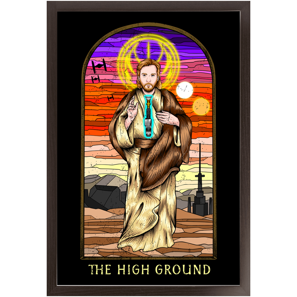 Obi-wan kenobi Space Jesus framed art print. 