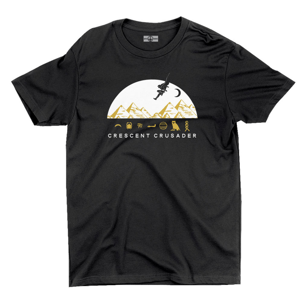 Black Moon Knight crescent crusader t-shirt.