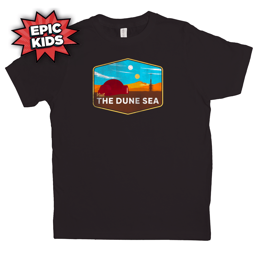 Black kid's Star wars dune Sea t-shirt.