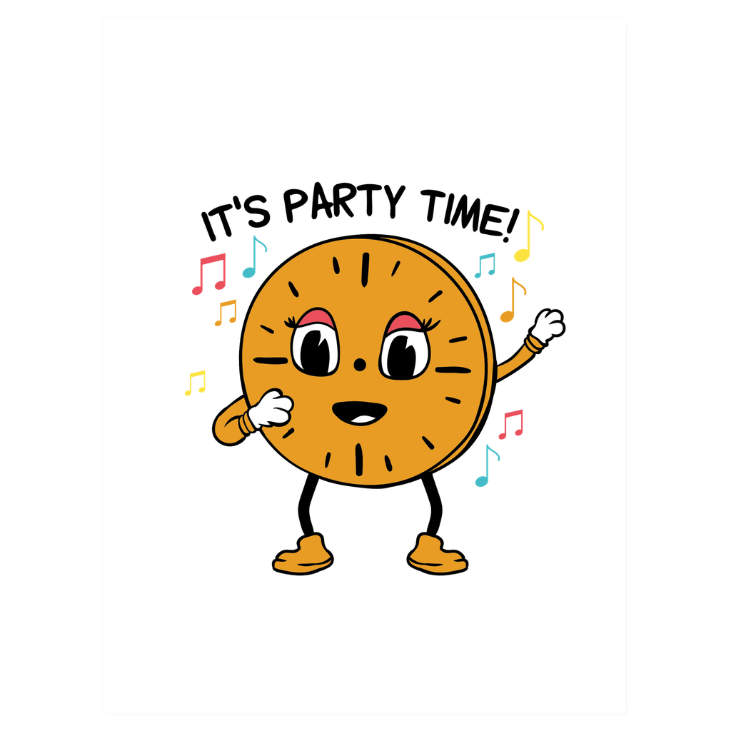 'it's Party Time' Miss Minutes sticker. 