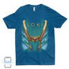 Royal blue Loki augmented reality t-shirt.